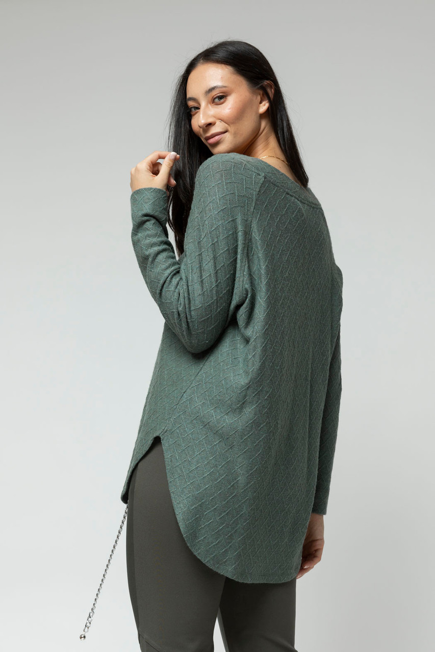 High Neck Diamond Check Jumper
