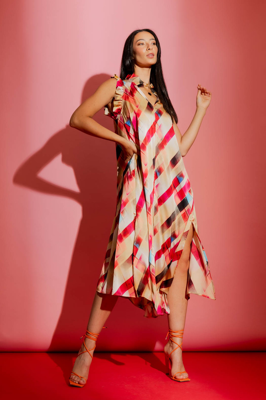 Red Check Ruffle Maxi Dress - Buy Women's Dresses Online