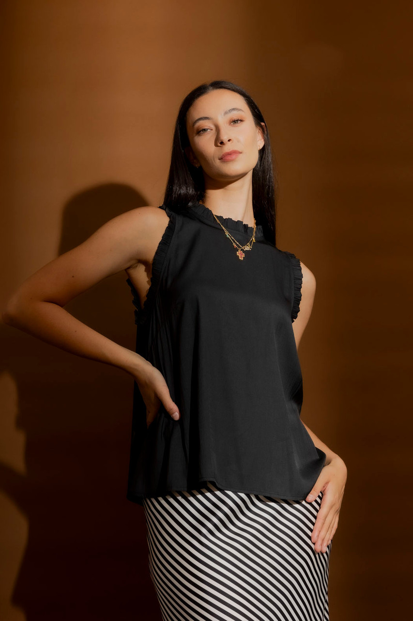 Black Ruffle Cami Top | Buy Women's Camisoles Online