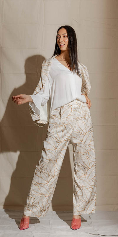 OI - White Bondi and Leaf Pant