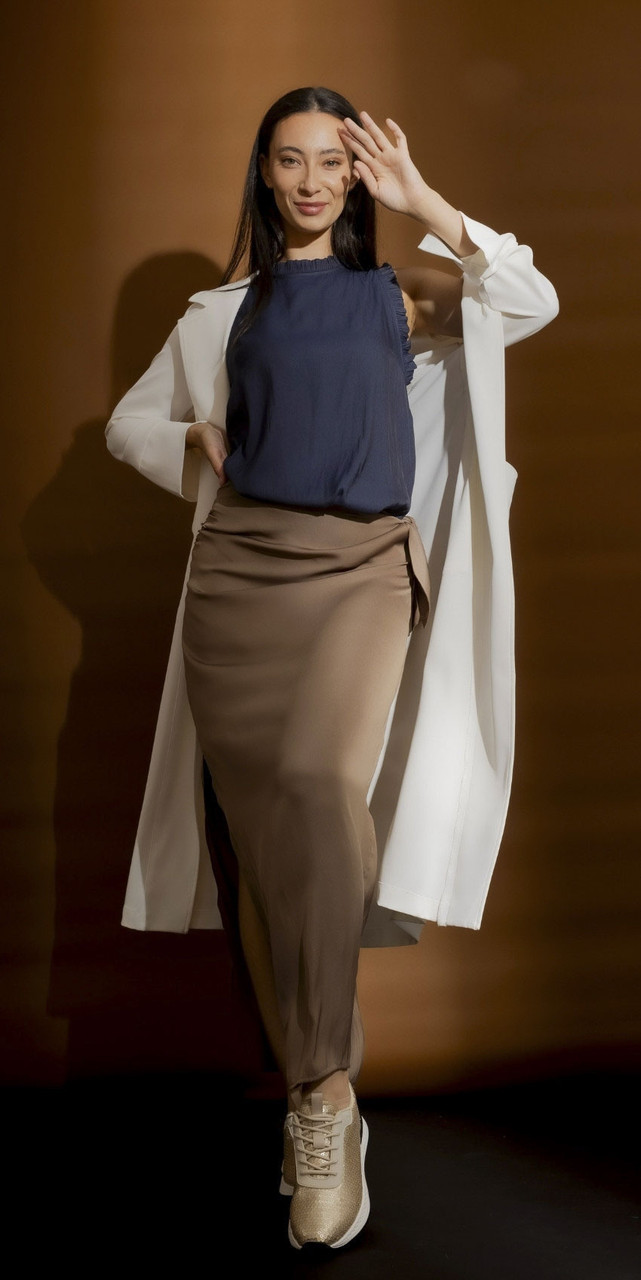 OI - JAN - Navy Cami with Cocoa Skirt