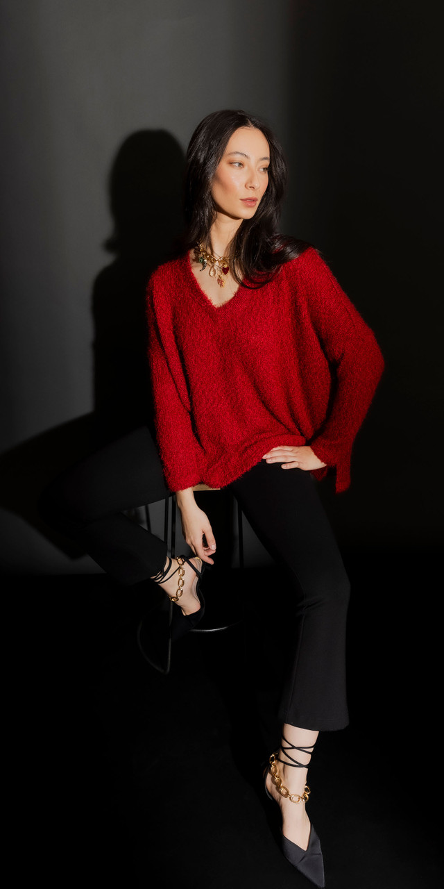 OI-Jul-Red knit-cropped flare