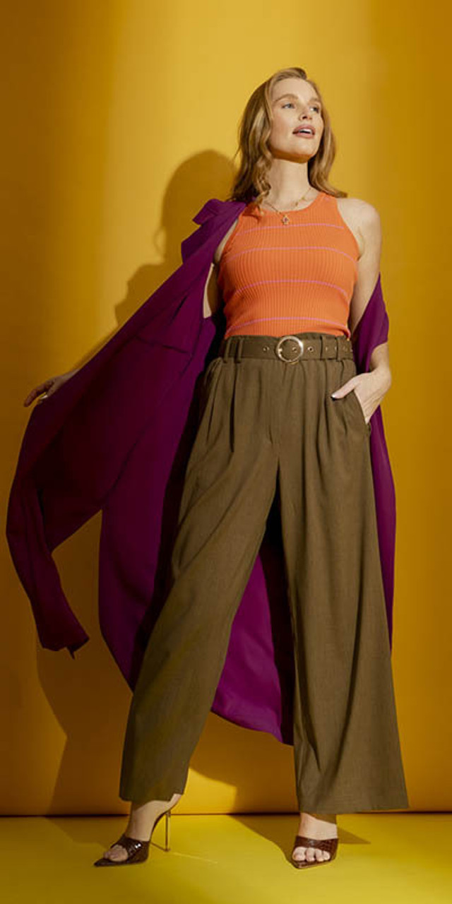OI - Moss Pant and orange Cami