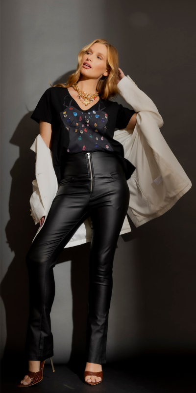 OI - MAR - Waxed Pant and Gem Bustier Tee