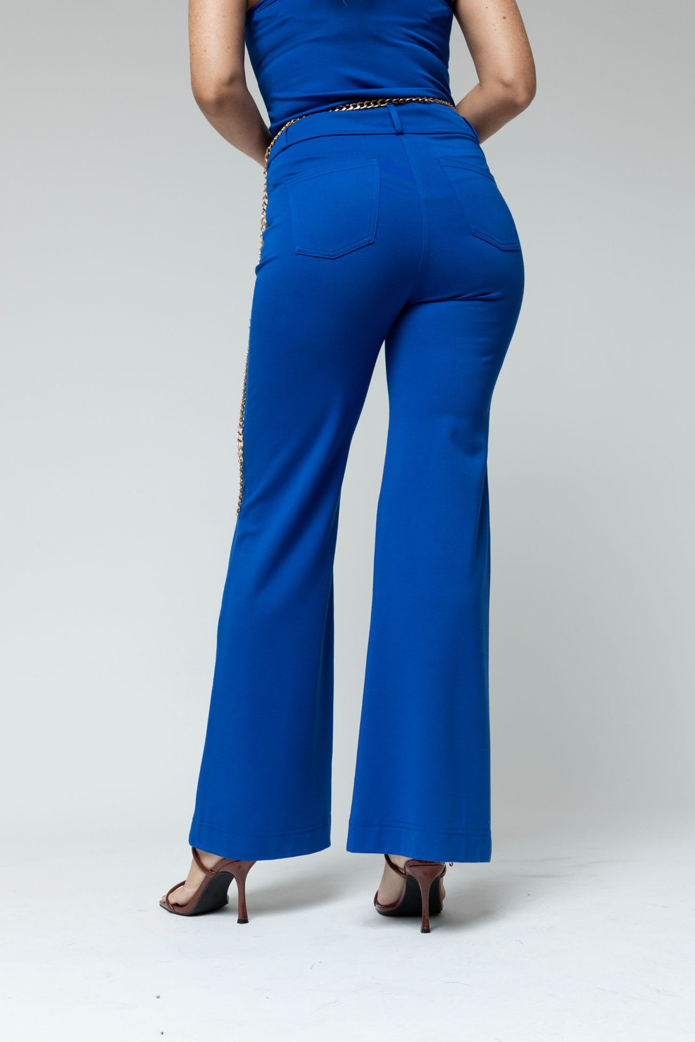 Ponte High Waist Flared Pants