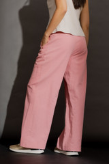 Pink Sandwashed Linen Cleo Pant