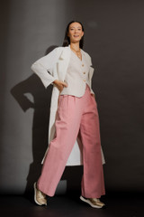 Pink Sandwashed Linen Cleo Pant