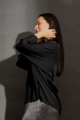 Black Long Sleeve Bondi Top