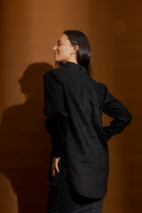 Black Luxury Linen Blogger Shirt