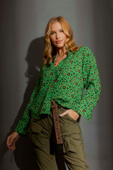 Green Animal Midi Asana Shirt