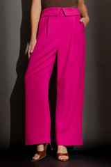 Pink Textured Paperbag Pant