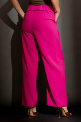 Pink Textured Paperbag Pant