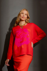 Motto Fashions | Crimson Blossom Knit