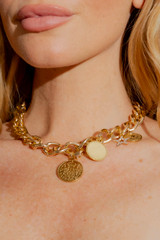 Gold Triple Coin Necklace
