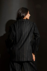 Black Stripe Lurex Oversized Blazer