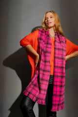 Pink Check Blanket Scarf