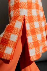 Orange Check Zip Coat