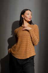 Coffee Knit Bell Top
