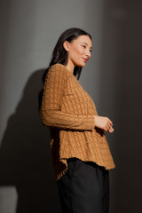 Coffee Knit Bell Top