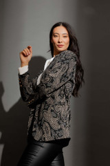 Black Paisley Oversized Blazer