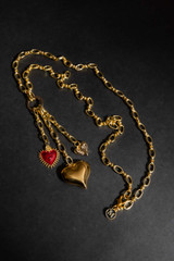 Gold Three Hearts Necklace