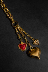 Gold Three Hearts Necklace