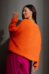 Orange Fluffy Wonder Cardi Motto Fashions