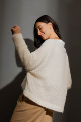 Ivory Fluffy Cardi