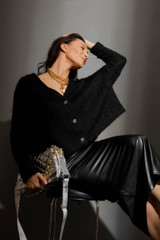 Black Fluffy Wonder Cardigan | Motto Fashions