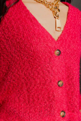 Raspberry Fluffy Cardigan