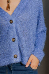 Fluffy Blue Wonder Cardigan