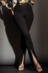 Black Ponte Zip Miracle Pant