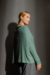 Teal Luxe Cut Out Rib Cardigan