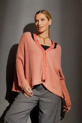 Coral Luxe Cut Out Rib Cardigan