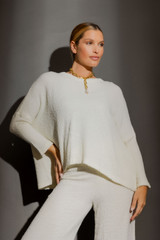 White Luxe Rib Crew Jumper