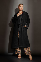 Black Lurex Zip Coat