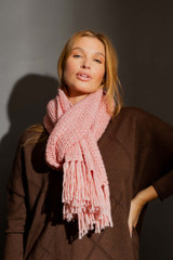 Pink Chunky Knit Scarf