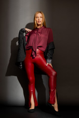 Red Coated Zip Miracle Pant