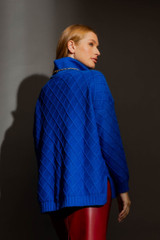 Cobalt Diamond Cowl Neck Jumper