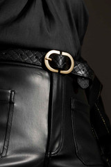 Black Embossed Classic Belt