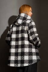 Black/White Hood Swing Coat