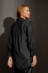 Dark Charcoal Ruffle Blogger Shirt