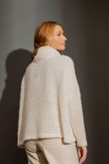 Ivory Fluffy Roll Neck Jumper