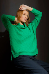 Jade Diamond Cowl Neck Jumper