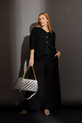 Black Fluffy Hood Cardi