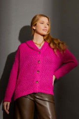 Pink Fluffy Hood Cardi