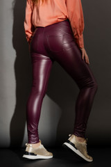 Burgundy Croc Coated Miracle Pant 2.0