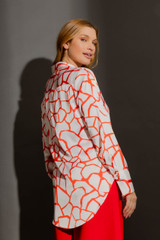 Orange/White Silky Asana Shirt