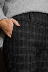 Charcoal Check Cigarette Pant