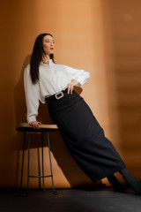 Black Bengaline Balloon Skirt